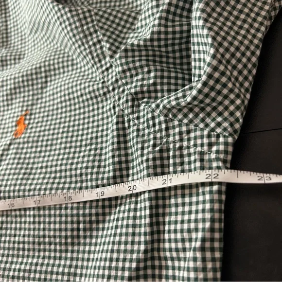 POLO Ralph Lauren Men's Casual Button Down Shirt Green White Size Medium - Picture 5 of 6